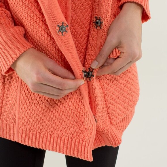 Lululemon Post Practice Cardi-Plum Peach Athleisure Cardigan- Size 4 - Picture 5 of 14